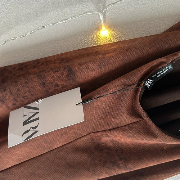 Zara Abstract Printed Halter Maxi Dress 🤎 - Picture 5 of 5